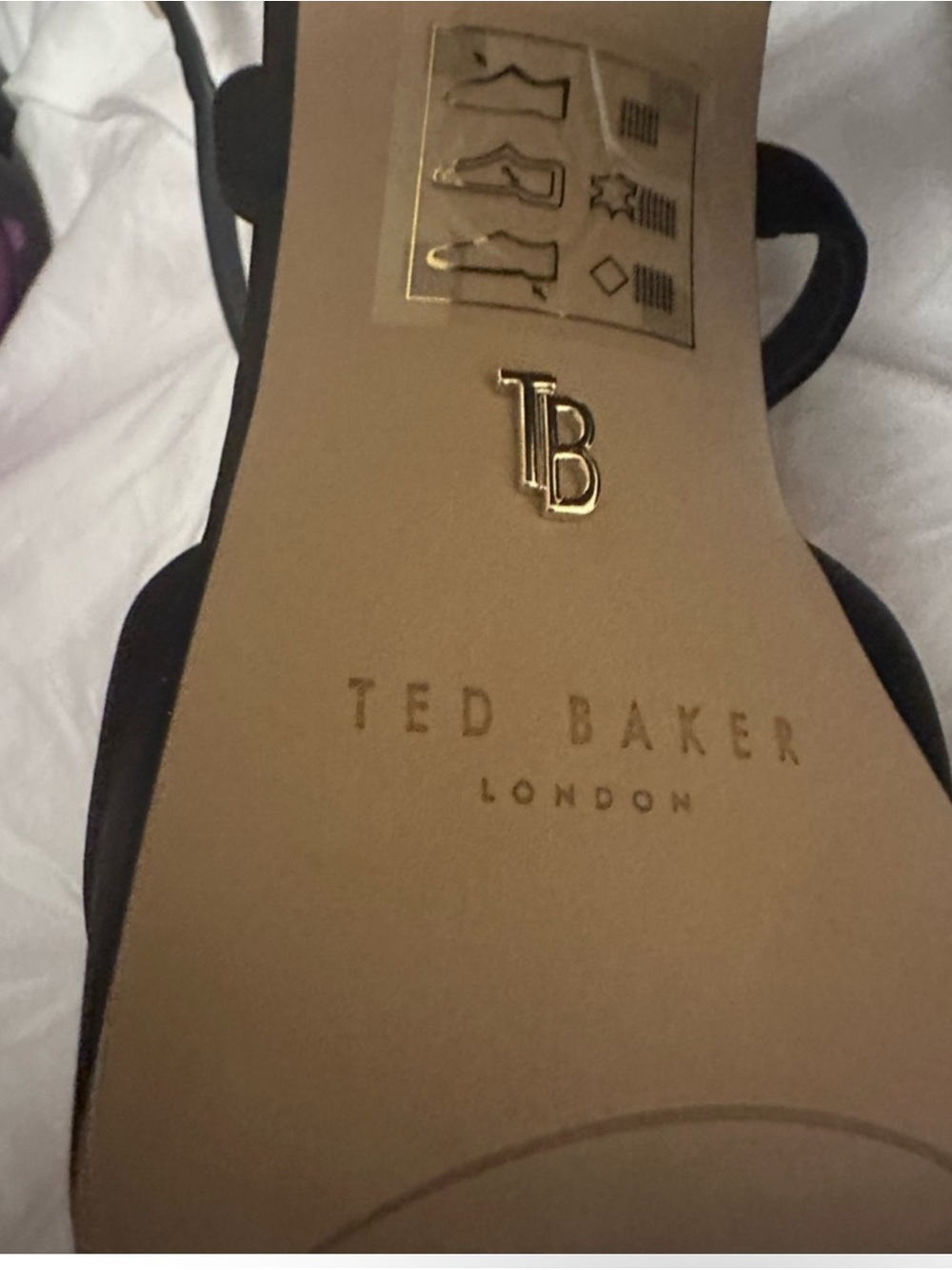 Ted baker Black Floral Platform Sandal with Crisscross Ankle Straps - Picture 7 of 9